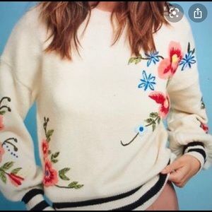 🌿n/a🌿Anthropologie Harlyn embroidered sweater, small